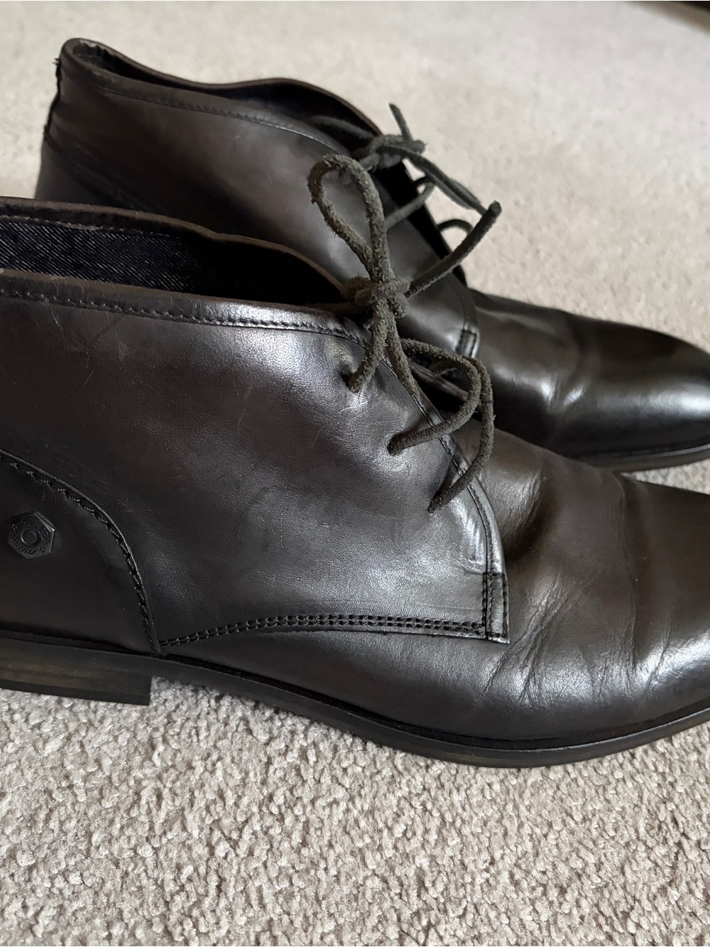 Tommy Hilfiger Dark Brown Leather Lace-Up Boots